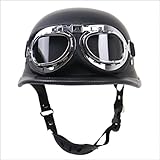 DGF ヘルメットヘルメットオートバイヴィンテージヘルメットオートバイヘルメットハーレーアウトドア乗馬スポーツヘルメットメガネヘルメット (色 : A, サイズ さいず : M)