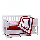 Baby Doll Bedding Modern Hotel Style Crib Bedding Set, Red by BabyDoll Bedding