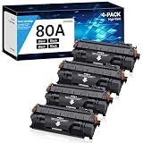 WOEBYAS 80A トナーカートリッジ ブラック 大容量 HP 80A CF280X CF280A 80X 互換 HP Laserjet Pro 400 M410 M401D M401A M401N M401 プリンター (ブラック 4パック)