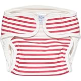 オムツカバー 綿 濃ボーダー レッド 60cm 1枚 ベビー＆キッズ おむつ 布おむつ [並行輸入品]