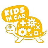 imoninn KIDS in car ステッカー　【シンプル版】　No.53　カメさん　（黄色）