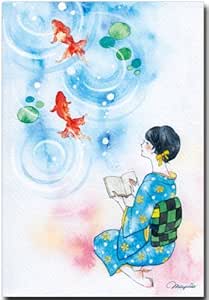 水彩イラストポストカード 金魚 夏のイラスト暑中見舞い 和道楽 ポストカード 絵柄付はがき 文房具 オフィス用品 Amazon