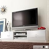 TVボード 背面収納テレビ台≪幅150cm≫大型テレビ対応、配線スッキリ収納、隠しキャスター付き (ホワイト)