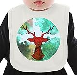 Colourful Deer ネクタイを有する有機ビブ Medium