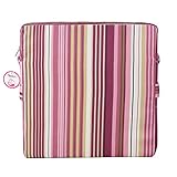 Zicac　座布団　高さが変わるクッション　食事用　4色　取り外し便利　麻布+密度の高いスポンジ　子供用シートクッション　様々な椅子に適用です　２歳以上キッズにご利用可能 (ストライプ3)