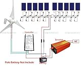 ECO-worthy 400W 風力発電機 & 10*100W ソーラーパネル+20A コントローラー+ インバーター
