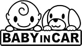 Sticker Shop Haru ステッカー 赤ちゃん＆プードル ブラック 20cm