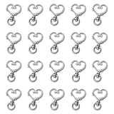 ファイニエ ナスカンパーツ ハート キーホルダーパーツ 20個 シルバー アクセサリーパーツ ハンドメイド 金具 AP1387