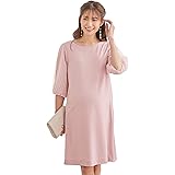 [ANGELIEBE エンジェリーベ] マタニティー ワンピース 授乳口付き ドット チュール レース レイヤースリーブ ワンピ 妊婦服 お宮参り フォーマル
