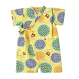 MIKIHOUSE HOTBISCUITS（ミキハウスホットビスケッツ）ビーンズくん 花火柄甚平オール Ｍ(70-80cm),黄（04）