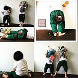 【jijijaja】greenのひかえめミリタリポケットサルエルパンツ 70-95cm　長くはけるゆったりサルエル