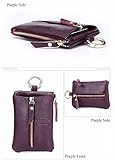 Mutell（TM）女性革車のキー財布コインポケットカジュアルライチパターンのキーバッグホルダー付き多機能ソリッドジッパーキーケース