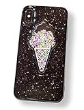 アイスクリーム形状の、キラキラ3d可愛いアイスクリーム、クリアスリムソフトケース、ユニークなデザイン、保護、ギフト、装飾、Couple Iphone X TMBQL