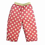 スノーパンツ 防寒 ズボン ベビー 女の子 ドット柄 中綿入り パンツ ピンク 90