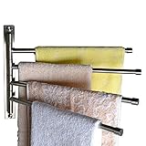 KES SUS 304 Stainless Steel Swing Out Towel Bar 4-Bar Folding Arm Swivel Hanger Bathroom Storage Org