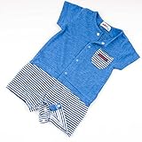 ロンパース 半袖 シシュノン Kiccoly ベビー LAUGH 半袖ロンパース ブルー 80cm