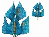 tableclothsfactory 25黄麻布Largeカラーリリー柄花 – ターコイズ