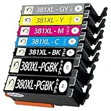 【埼玉WH】キヤノン用 BCI-380XL BCI-381XL 互換インクカートリッジ 純正インク 6色セット BCI-380XLBKx2 / BCI-381XLBKx1 / BCI-381XLCx1 / BCI-381XLMx1 / BCI-381XLYx1 / BCI-381XLGYx1 計7本 インク残量表示機能付 ICチップ付け 増量 大容量 対応機種：PIXUS TR703/TR7530/TR8530/TR8630/TS6130/TS6230/TS6330/TS7330/TS8130/TS8230/TS8330/TS8430/TR9530/TS8130/TS8230/TS8330/TS8430