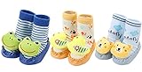 Genda 2Archer(JP)　ベビー　赤ちゃん　ソックス　靴下　綿　3足セット　1足　可愛い　柔らかい　動物　キッズ　女の子　男の子　新生児　靴下　滑り止め　出産祝い　プレゼント　歩行練習　ルー