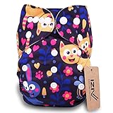 iZiv新生児1厚いおむつ付きオーガニック幼児防水/調整/再利用可能/洗えるポケット布おむつのフィット赤ちゃん0.5-3歳(動物)