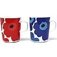 マリメッコ UNIKKO（ウニッコ）マグカップ (赤、青 セット)