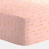 Carousel Designs Blush and Gold Arrows Crib Sheet by Carousel Designs