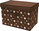 東洋ケース インナーボックス (2個組) カラーボックス対応 よこ型 ふた付き 幅38×奥行25cm ドットブラウン PT-2PF-DT-BR4