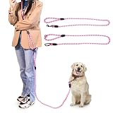 JOPOY 犬 リード 3m 小型、中型、大型犬用リード 訓練リード 肩掛けリード ロングリード ショルダーリード ペット用 スリップ リード ロープ (3m*1cm, ピンク)