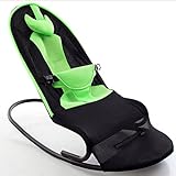 新生児 バウンサーバランス ベビーチェア 3点式シートベルト専用 乳幼児用 揺れ椅子 背もたれ チェア (グリーン)