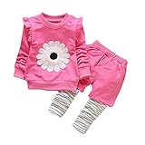 Tovadoo 子供服 ベビー服 女の子 パーカー＋ズボン セットアップ 長袖 秋冬 菊柄 縞模様 可愛い ファッション パーティー 旅行 保育園