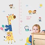 Cartoon Animals Wall Stickers Butterflies Flowers Photo Frames Height Measurement Removable Wall Dec