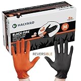 HALYARD BLACK-FIRE 44757 Nitrile Exam Gloves Medium Black/Orange (Pack of 150) [並行輸入品]