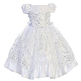 Angels Garment Baby Girlsホワイトサテン刺繍洗礼ドレス6 – 24 m カラー: ホワイト