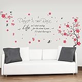 Walplus Huge Flowers Blossom/ Butterflies Children Dance Rain Paper Quote Wall Stickers