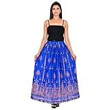 Cotton Gold Printed Straight long Skirt for women (size: length- 38 Inches) Waist- non stretch- 26 X