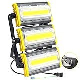 HIKARI LED投光器 150W 屋外用 防水 二代目 2400w相当 23700LM 超薄型 led作業灯 防犯 15％UP 360°照射角度 アース付きプラグ 集魚灯 看板灯 駐車場 LEDラ
