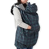 KIDSMIO(キッズミオ) 春夏用 ミニバッグ付き 3WAY くま耳チェック柄 マルチレインケープ ネイビー FREE