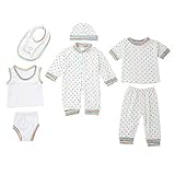 Trendsgal® 新生児服セット　カバーオール　綿　ストライプ　ドット赤ちゃん服セット　8枚入り　ドット