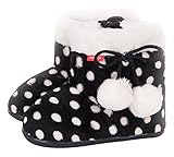 Ozkiz Infant Baby Girl Soft Sole Bow Anti-Slip Mid Calf Warm Winter Prewalker Shoes Toddler Snow Boo