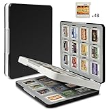 ゲームカードケース ゲームカード48枚 3DS/DS対応 3DSカセット ケース DSソフト カード 収納でき マグネット式開閉 ハードシェル 整然収納 傷防止 ホコリ防止 耐衝撃 保護性能 (ブラック,17.3cm×13.2cm×2.8cm) ﻿