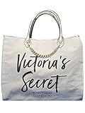 (ヴィクトリアシークレット) Victoria's Secret ビクトリアシークレット ロゴ トート バッグ [ホワイト] [並行輸入品]