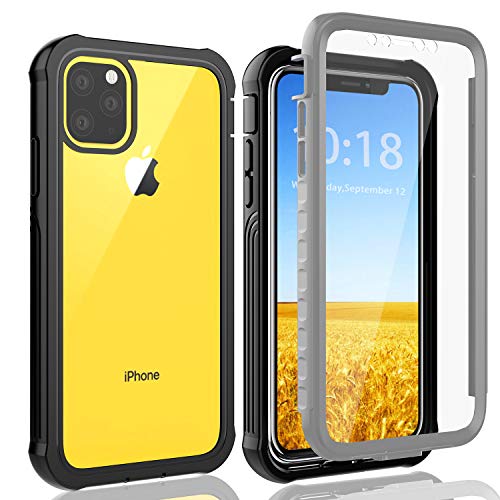 iPhone 11 Pro ケース 5.8インチ アイホン 11 Pro ケース カバー 耐衝撃 360°全方向保護 米軍MIL規格取得 Qi充電対応 超軽量 クリア 防塵 傷·落下防止 高耐久ケース シンプル Besinpo 指紋認識 TPU+PC素材 (iPhone11 Pro)