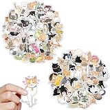 XAEIOCIF【50/62/100枚です】ステッカー クリエイティブな装飾 かわいい猫,可愛い猫キャラのシールセット,恐竜、乗用車です、変な猫柄です,防水漫画,デカール 文房具,ノートパソコン パソコン スノボ スケートボード 荷物スノボ スケートボード 自転車 行李箱 バイク ヘルメットなど (子猫B100pc)