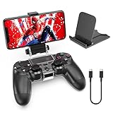 PS4スマホホルダー IOS Android対応 OIVO PS4コントローラーマウント PS4スマホクリップ PS4携帯電話ホルダー PS4スマホ固定ホルダー PS4スマホマウントホルダー ワイヤレス PS4コントローラーなし