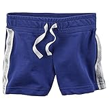 Carters Baby Girls Sparkle Side Stripe French Terry Shorts Blue 9M by Carter's
