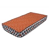 Bacati - Playful Foxes Orange Changing Pad Cover (Orange Arrows with Traingles Gusset) by Bacati