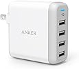 Anker PowerPort 4 (USB充電器 40W 4ポート) 【PSE認証済 / PowerIQ搭載 / 折りたたみ式プラグ搭載】iPhone&Android各種対応 (ホワイト)