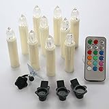 StillCool 12色Flameless LEDテーパホワイトキャンドル電池式, withリモート(タイマー、ちらつきライト、ホーム、キャンドル、結婚式装飾、クリスマス、パーティに最適 ST-96