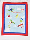 Be-You-Tiful Home Airplanes Fly Away Baby Quilt, Blue [並行輸入品]