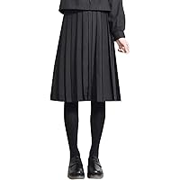Amazon.co.jp: [RONGUI] 60cm プリーツスカート ミドル丈 黒